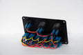 6 Gang Rocker Switch Panel Aluminium USB/12v Port