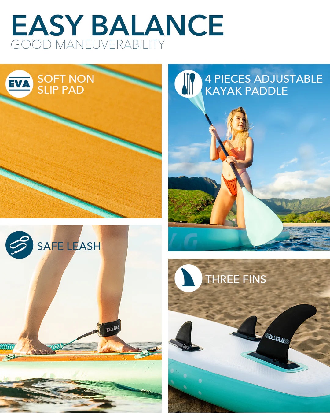 Dama Inflatable Stand Up Paddle Board with Premium Sup Accessories