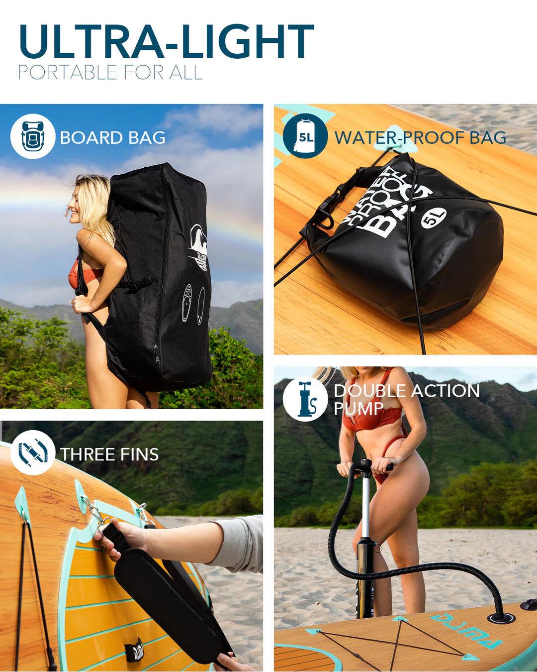 Dama Inflatable Stand Up Paddle Board with Premium Sup Accessories