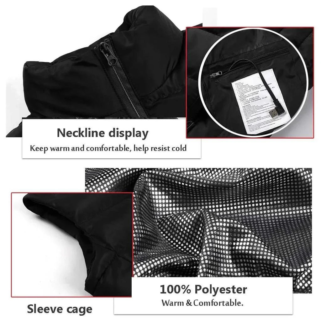 HOODED 9 Zone Heated Electric Vest/Jacket