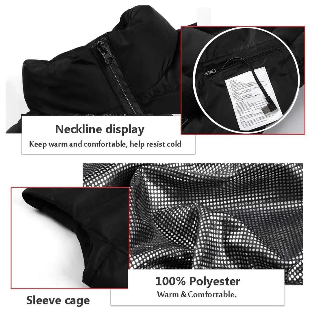 HOODED 9 Zone Heated Electric Vest/Jacket