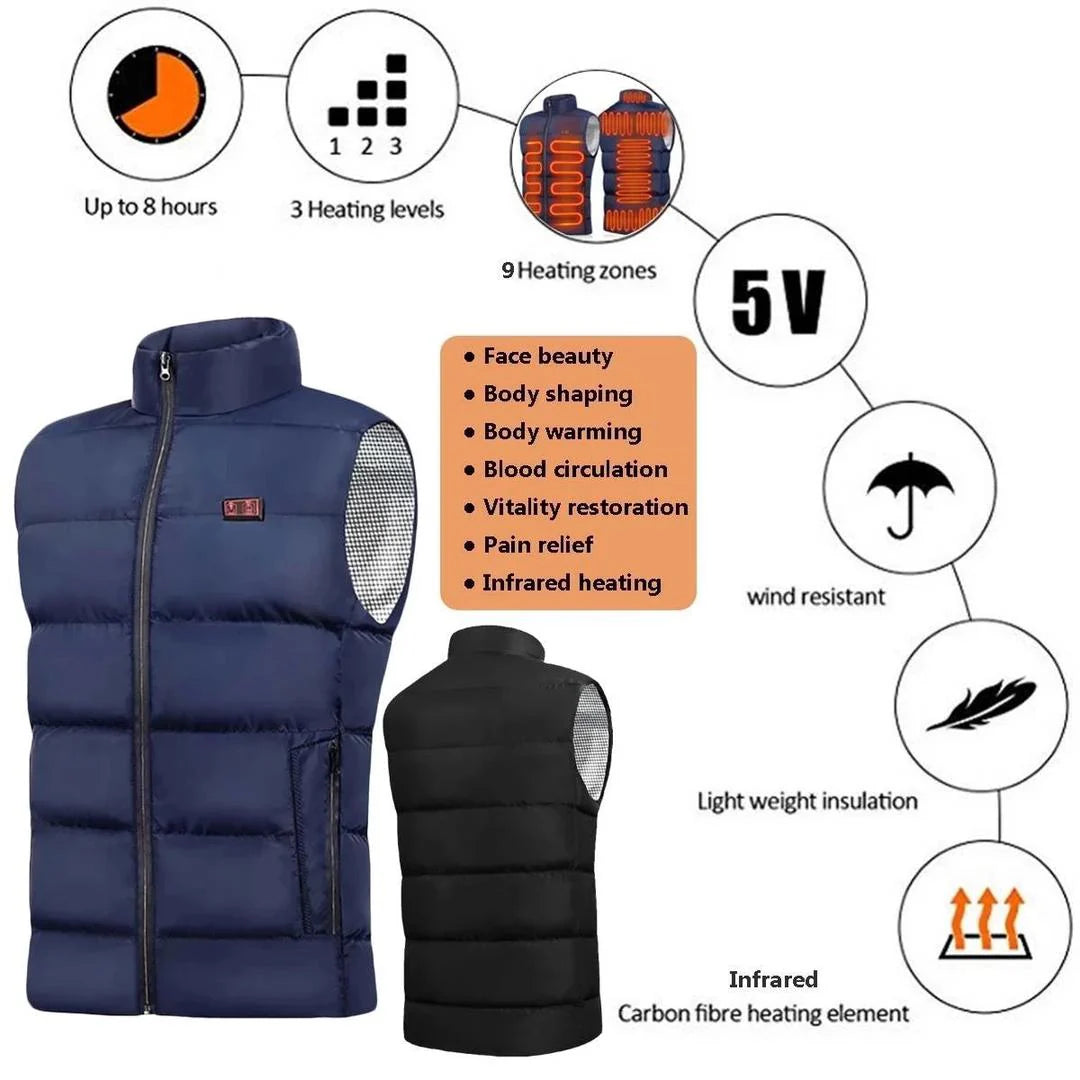 HOODED & NON HOODED Kids 9 Zone Heated Electric Vest/Jacket