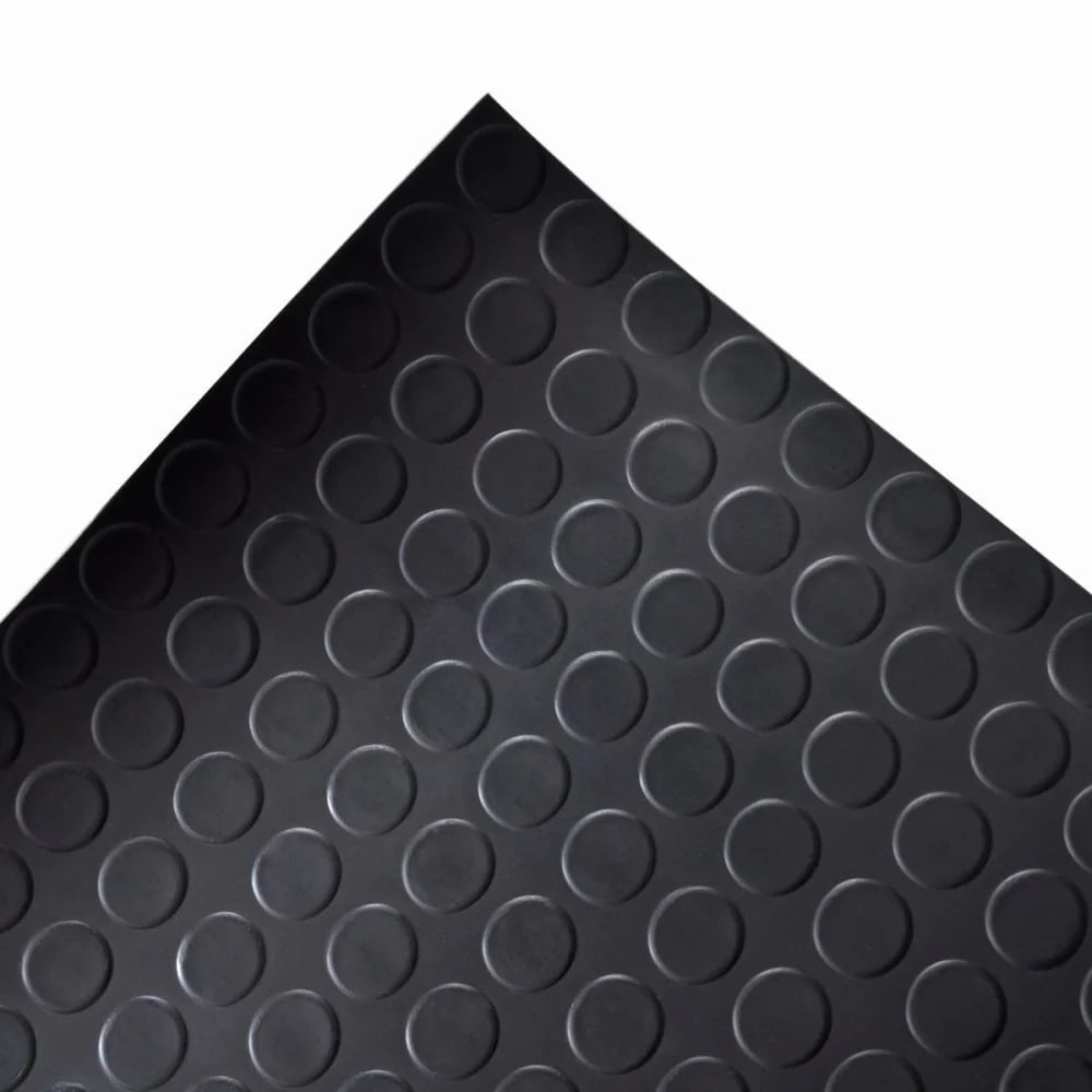 Rubber Matting Studed Black Anti Slip Shed Van Boot Liner Garage Workshop Rubber Flooring Matting Roll 1m width