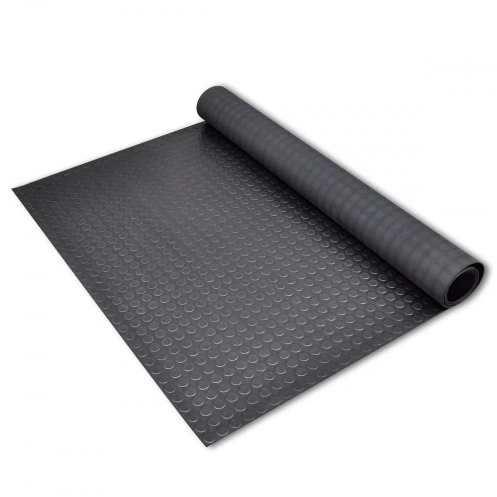 Rubber Matting Studed Black Anti Slip Shed Van Boot Liner Garage Workshop Rubber Flooring Matting Roll 1m width